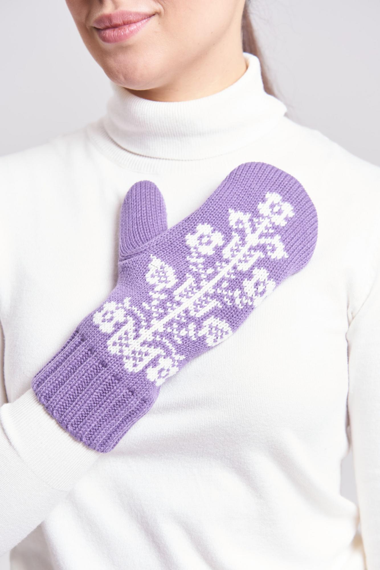 Варежки "Древо жизни" сиреневый