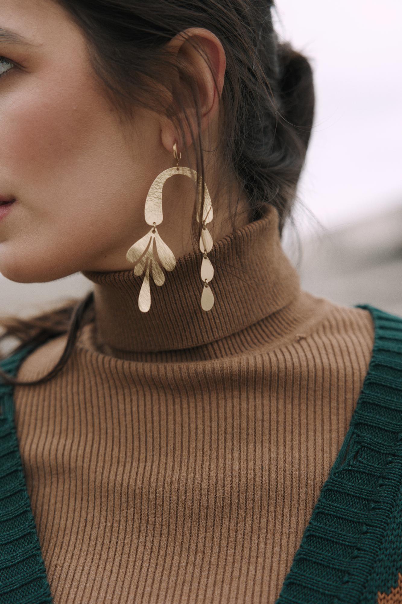 Серьги Матисс латунь