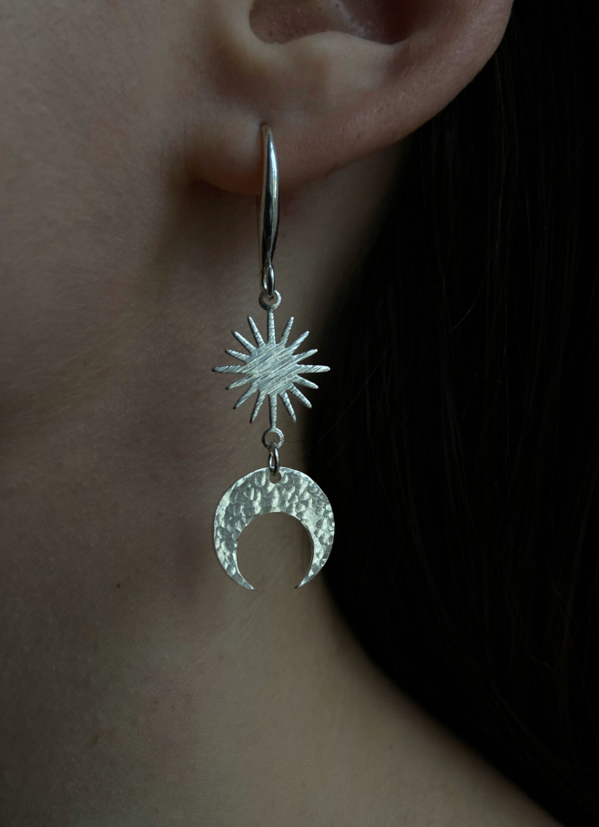 Серьги Небесные Светила серебрение