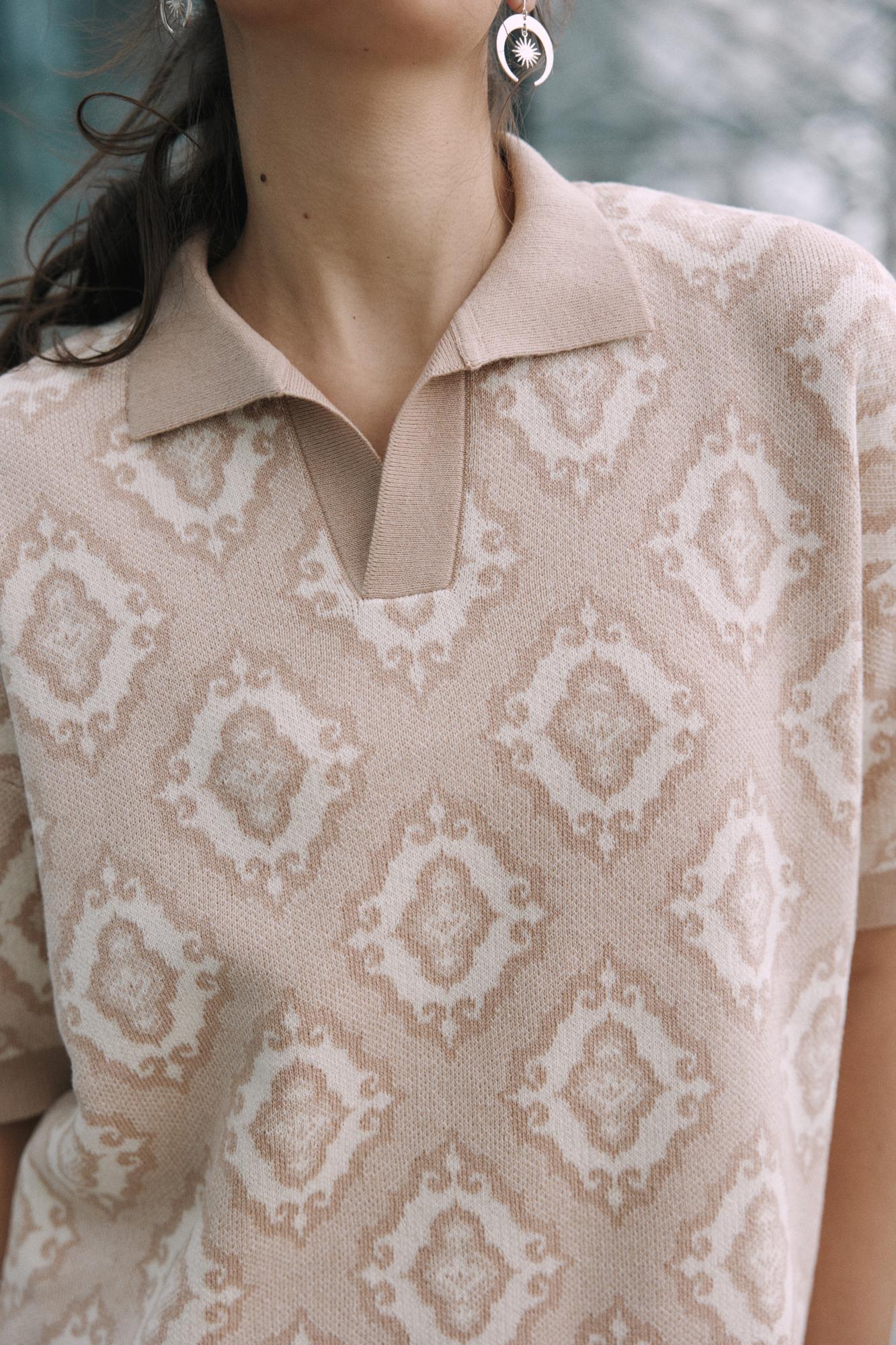 Джемпер поло "Тюбетейка" молочный