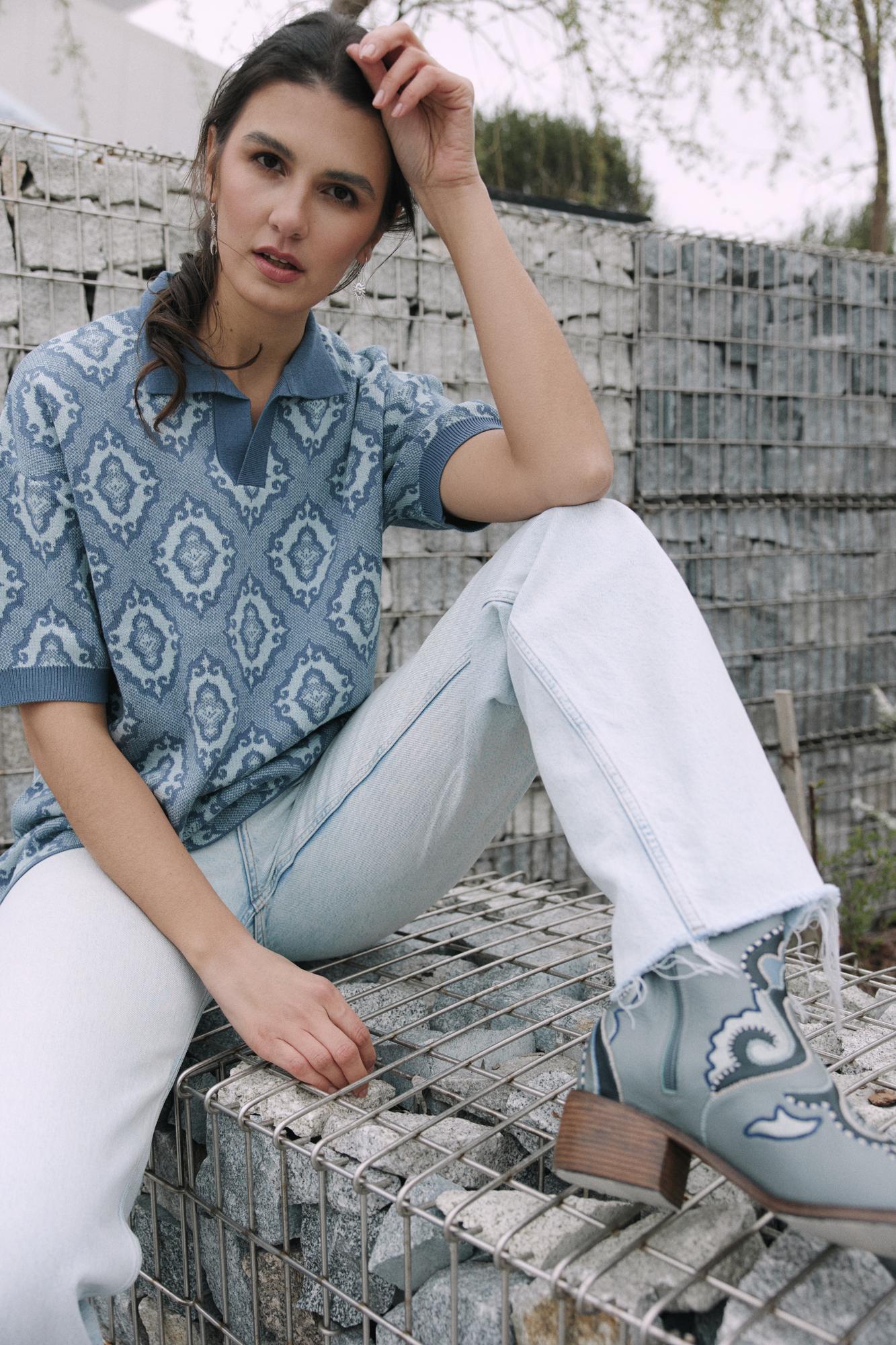 Джемпер-поло унисекс "Тюбетейка" индиго