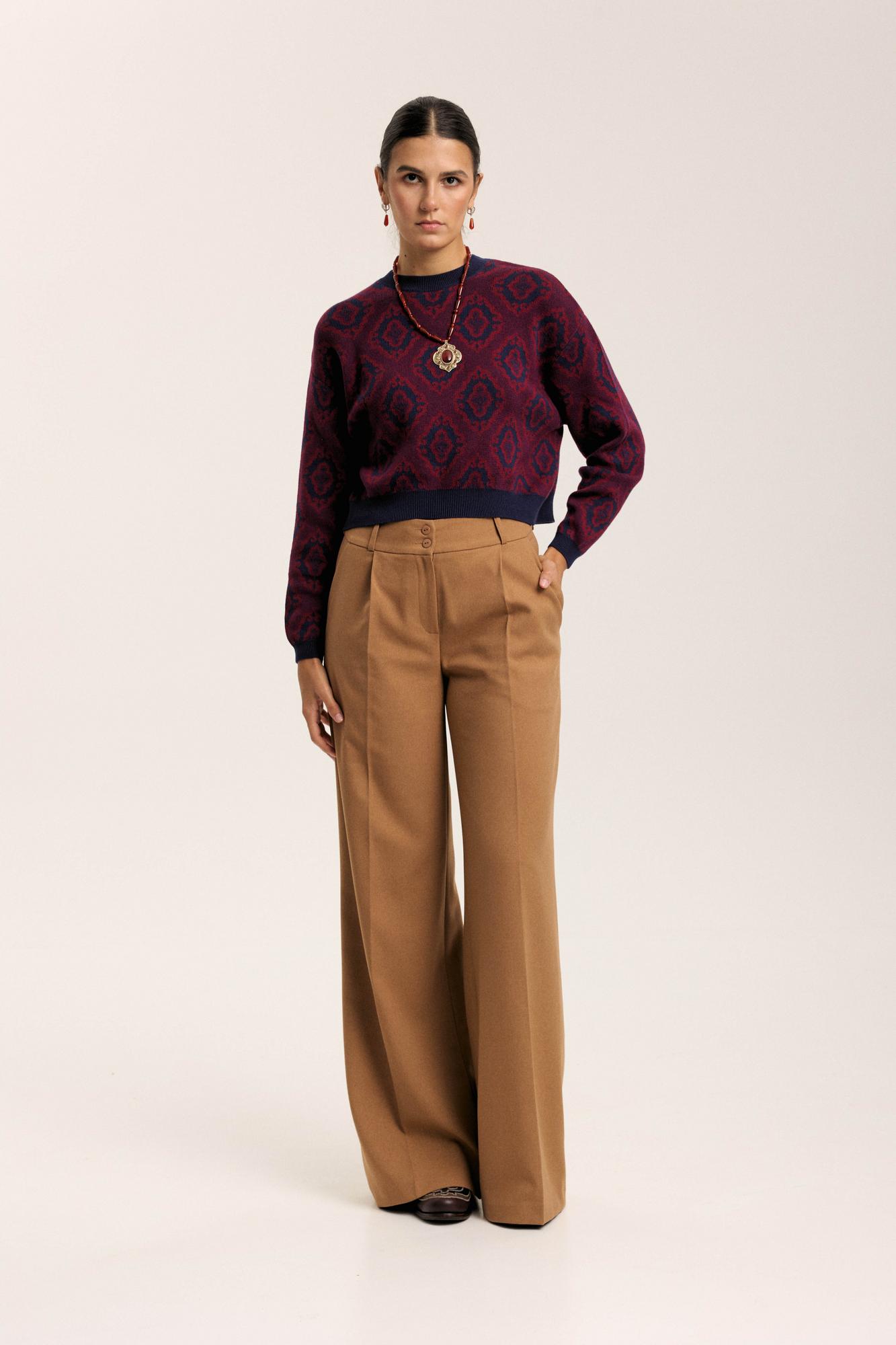 Лонгслив "Тюбетейка" укороченный темно-синий