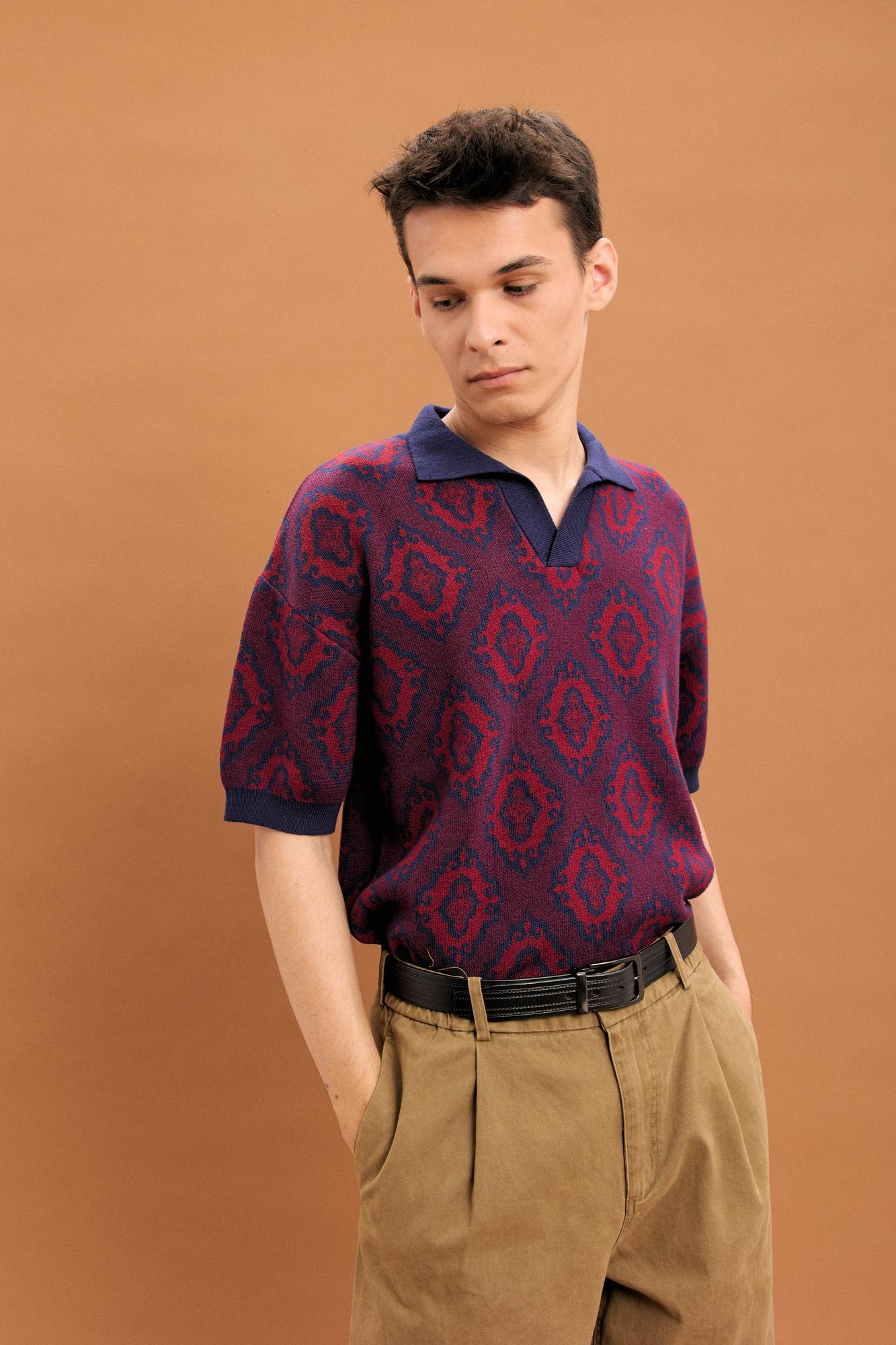 Джемпер-поло унисекс "Тюбетейка" темно-синий