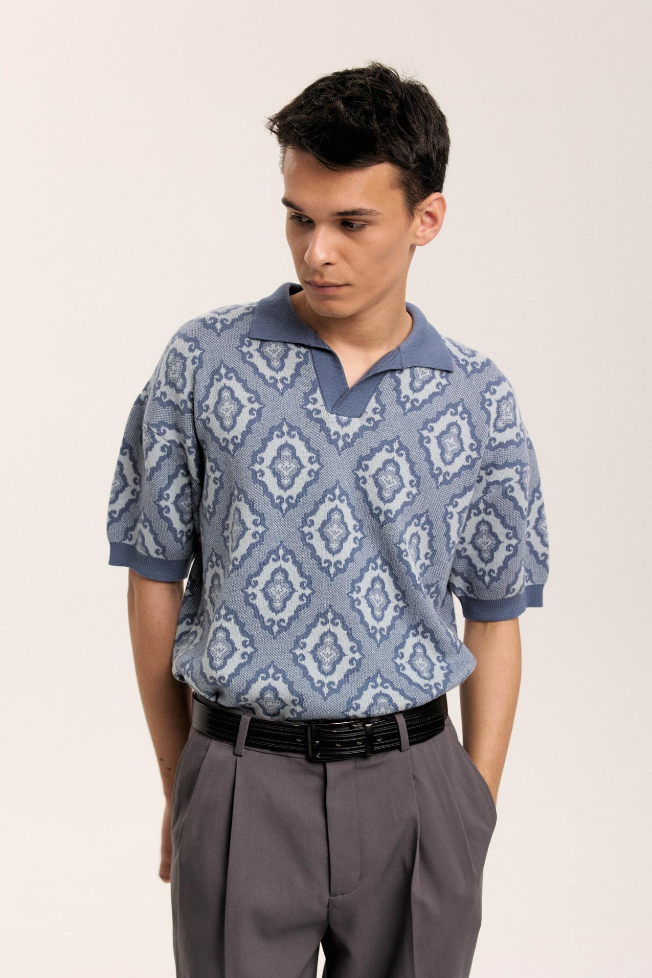 Джемпер-поло унисекс "Тюбетейка" индиго