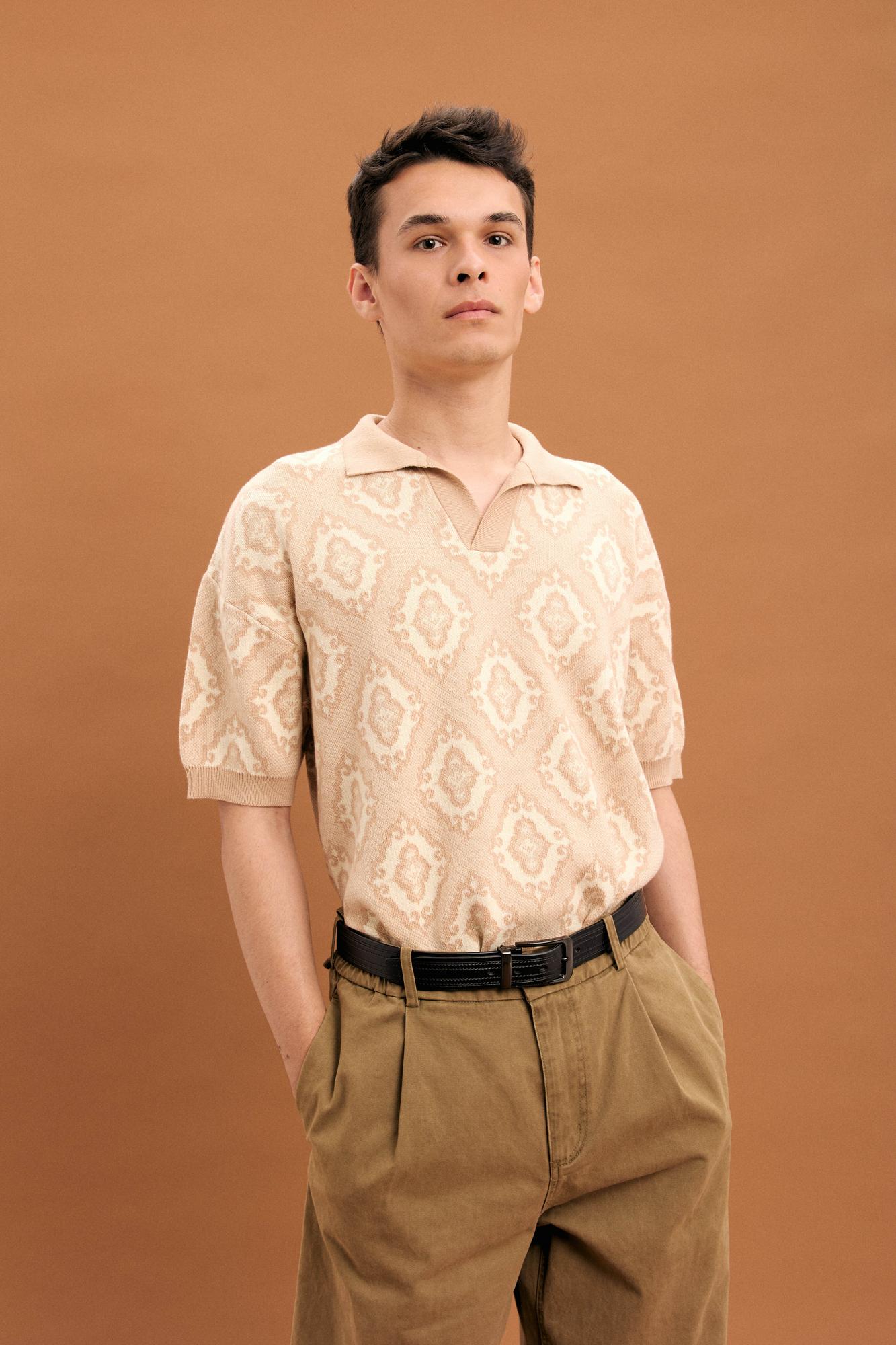 Джемпер-поло унисекс "Тюбетейка" молочный