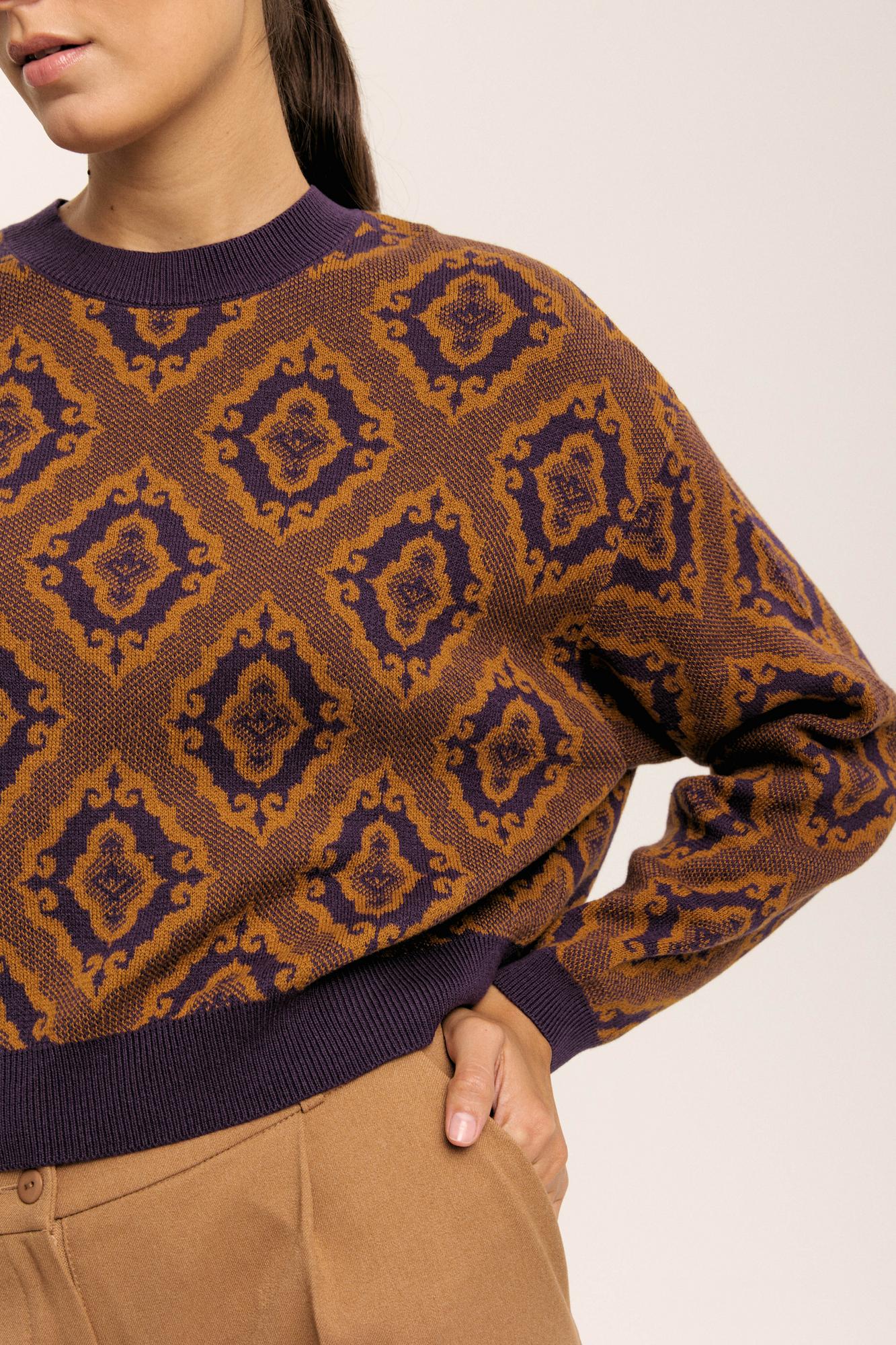 Лонгслив "Тюбетейка" укороченный фиолетовый