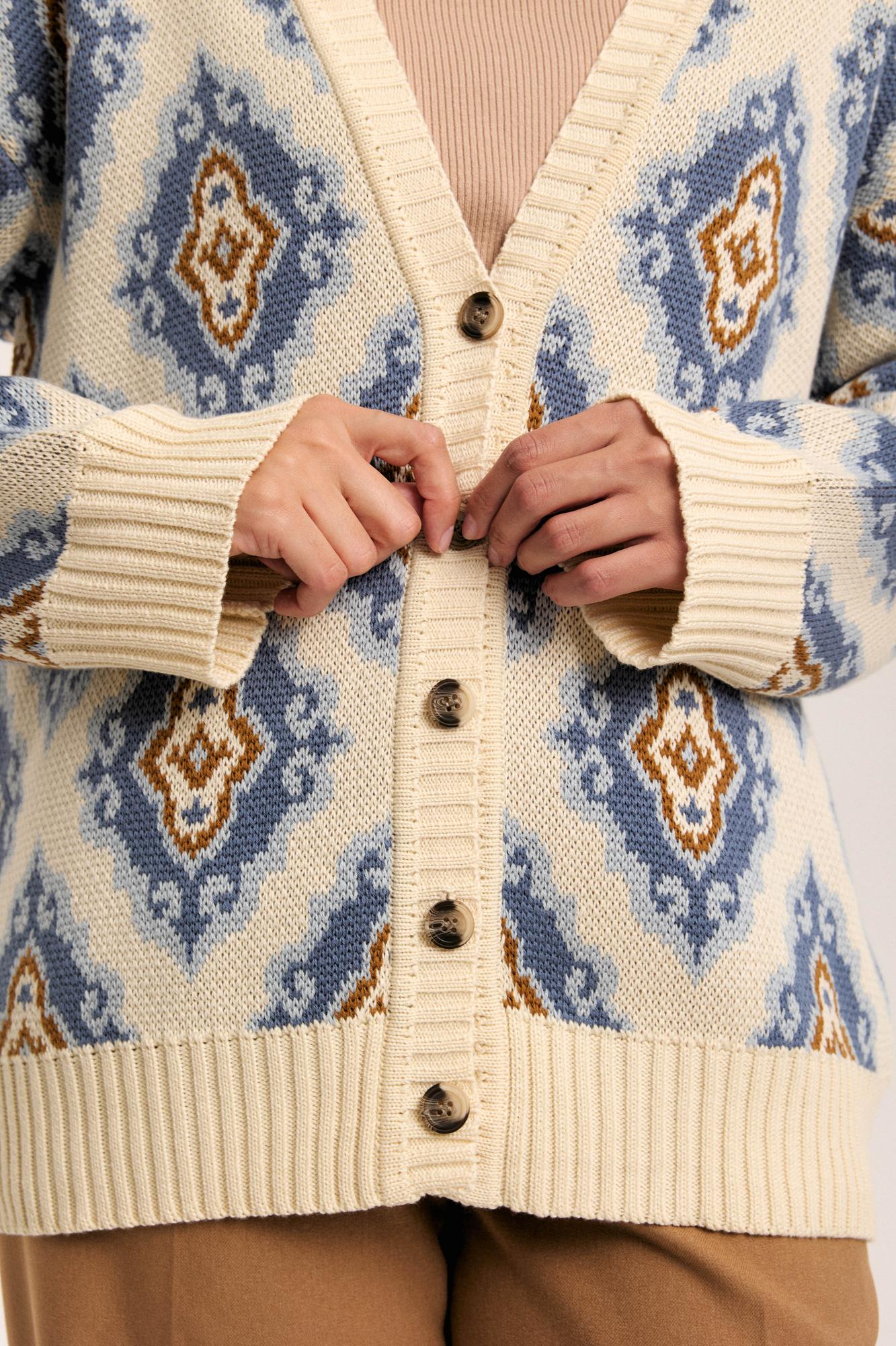 Кардиган "Тюбетейка" унисекс молочный