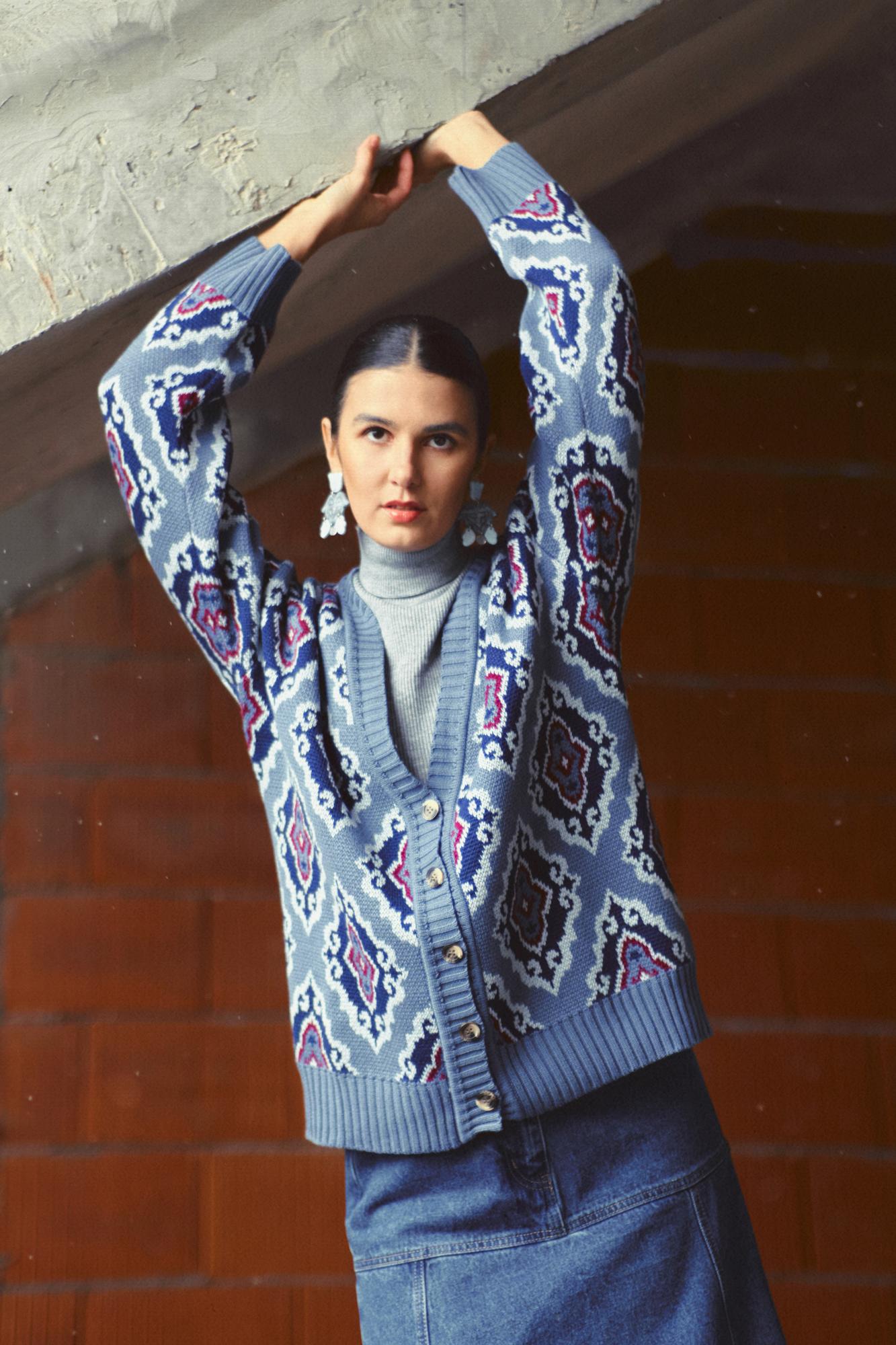 Кардиган "Тюбетейка" унисекс джинсовый