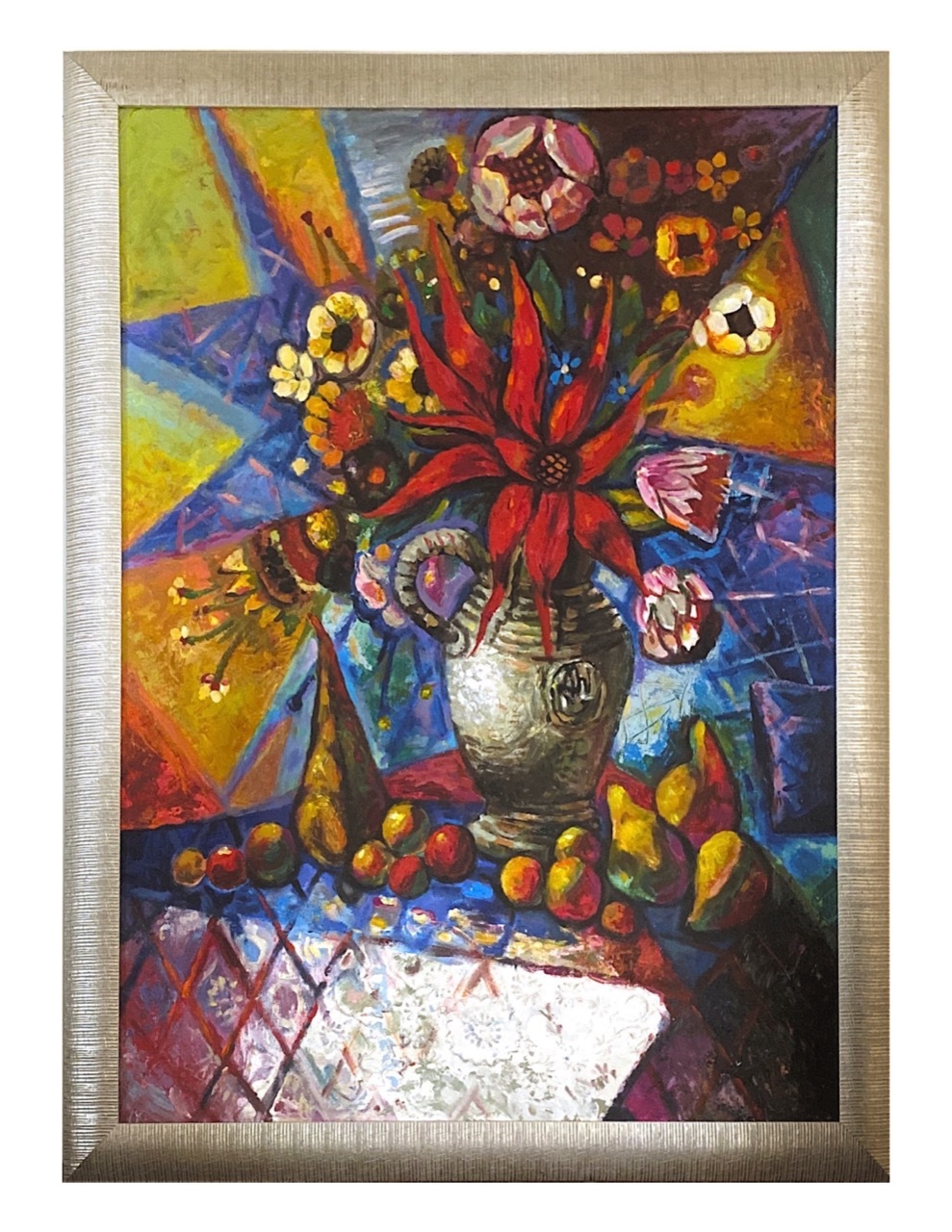 Картина "Натюрморт с красным цветком"