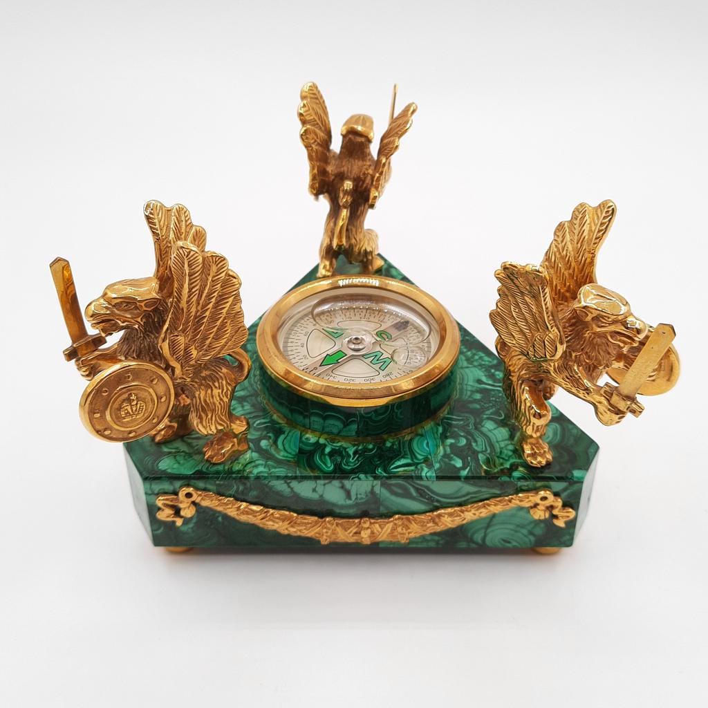 Компас, малахит, бронза