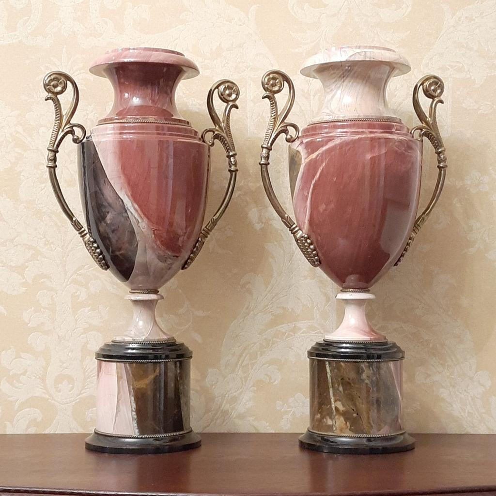 Вазы "Классика", яшма, бронза (пара)