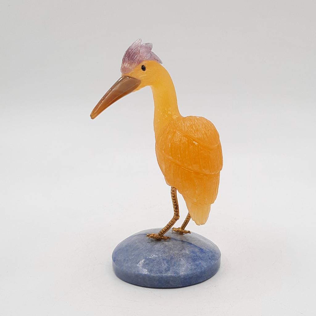 Скульптура "Цапля", медовый оникс