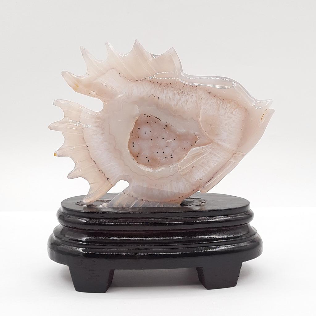 Скульптура "Рыбка", агат с друзой