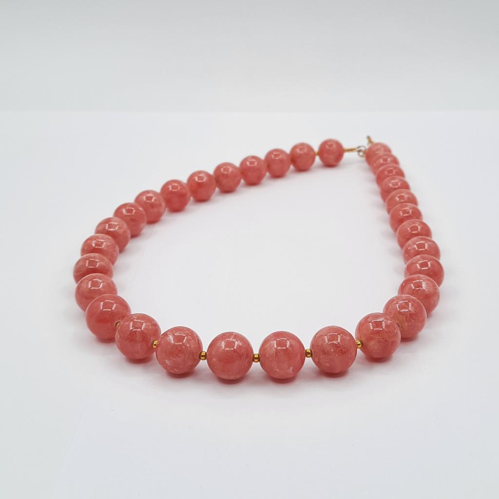 Бусы, родохрозит экстра