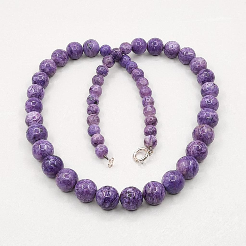 Бусы длинные, чароит