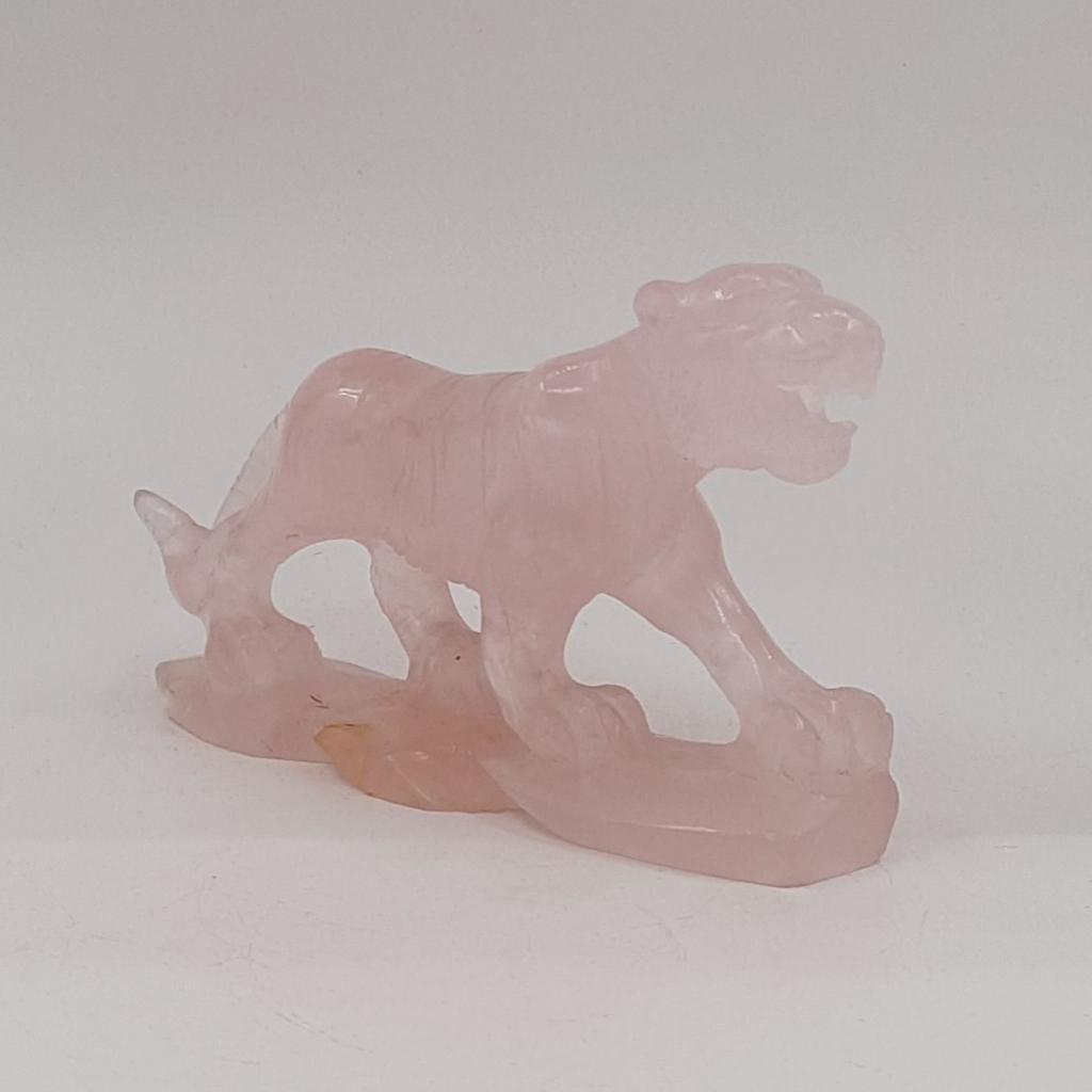 Скульптура "Тигр", розовый кварц