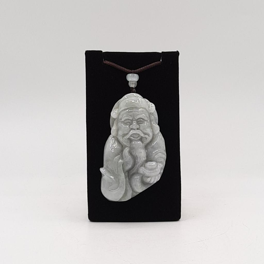 Подвеска "Старичок Удача", жад лавандовый, Бирма