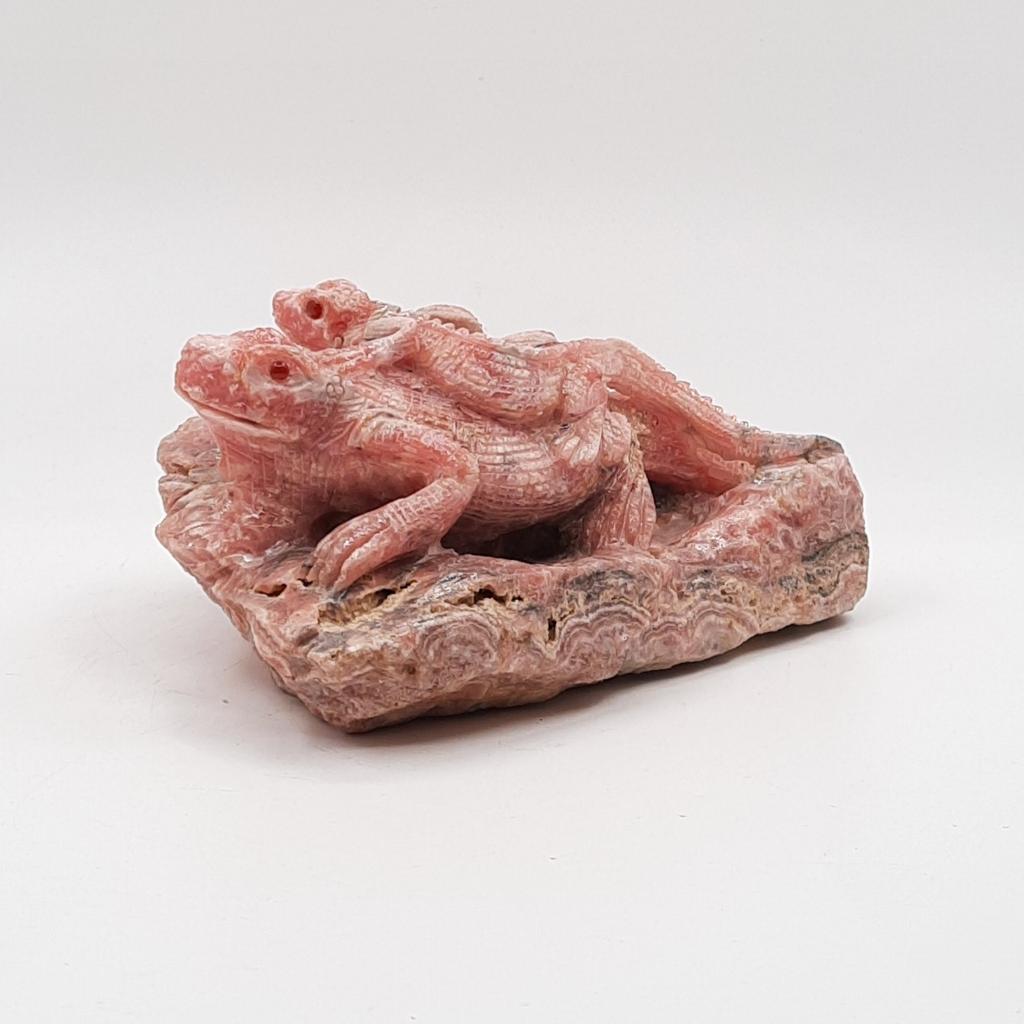 Скульптура "Пара варанов", родохрозит