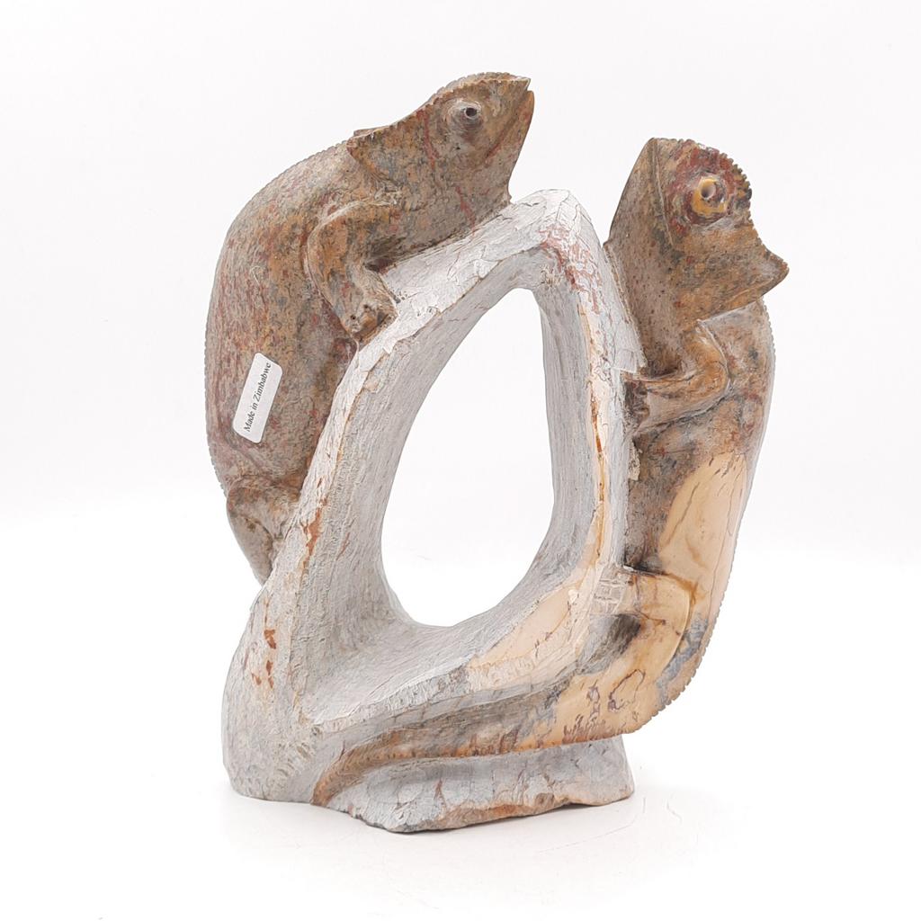 Скульптура "Игуаны", серпентин, Зимбабве