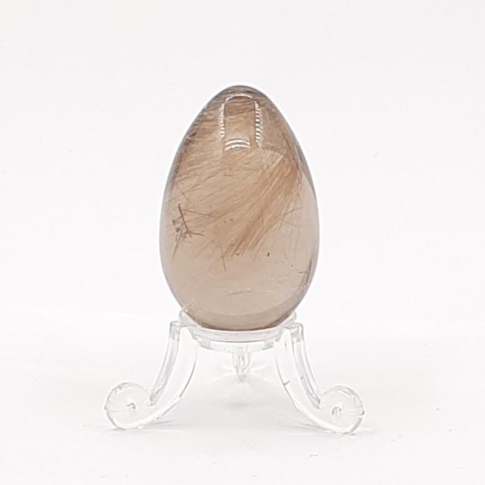 *Яйцо, кварц с рутилом (волосатик), Россия, Урал