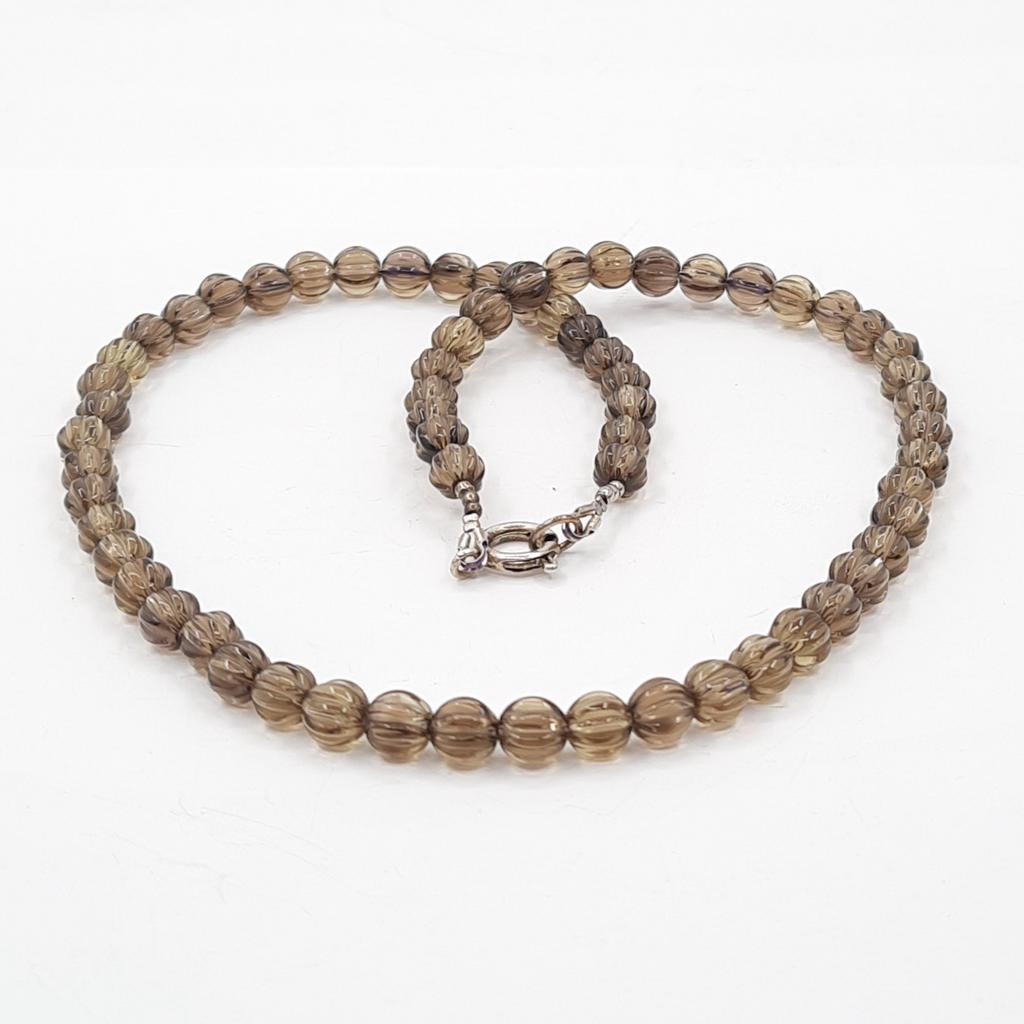 Бусы, дымчатый кварц