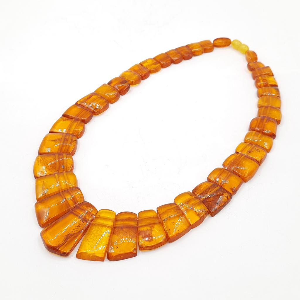 Колье, янтарь медовый