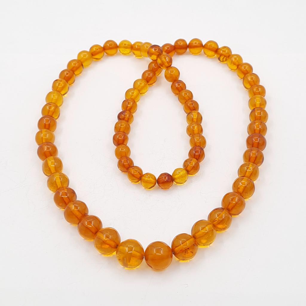 Бусы, янтарь медовый