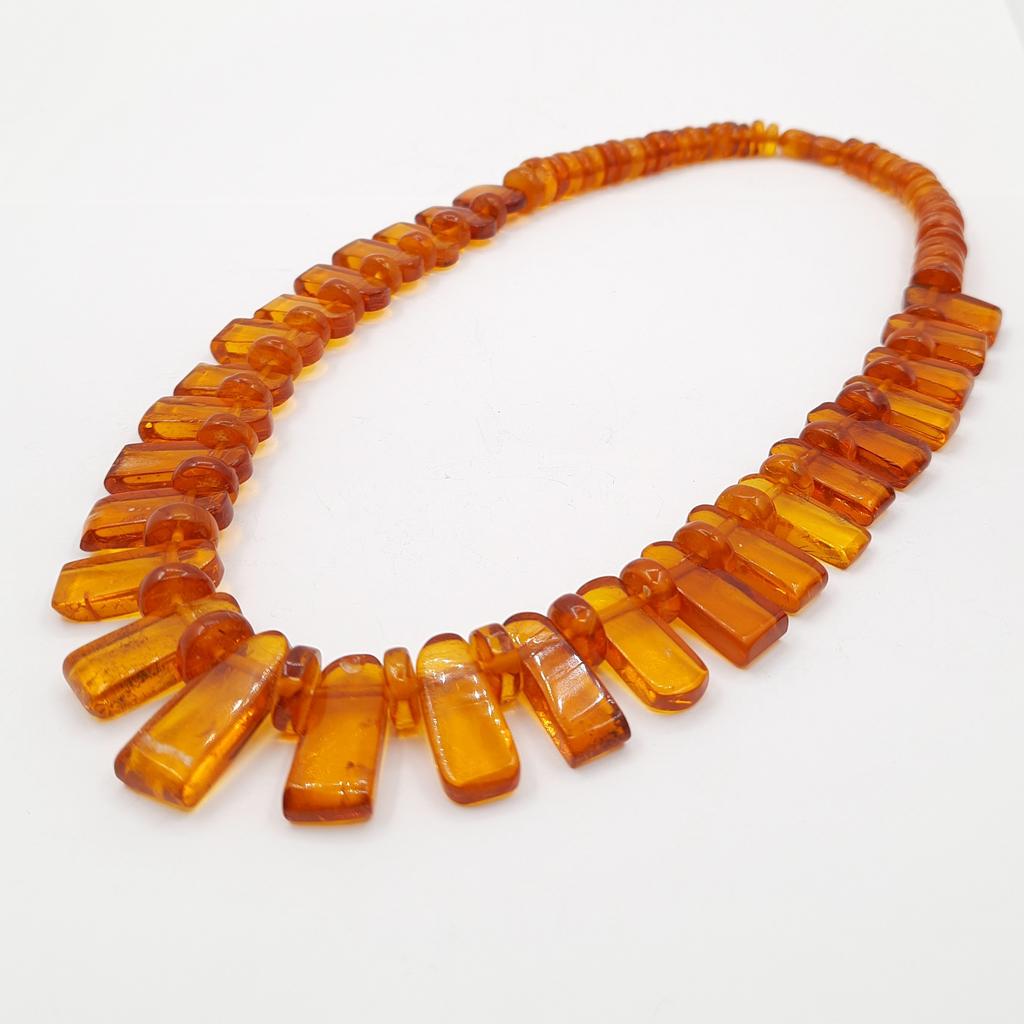 Колье, янтарь медовый