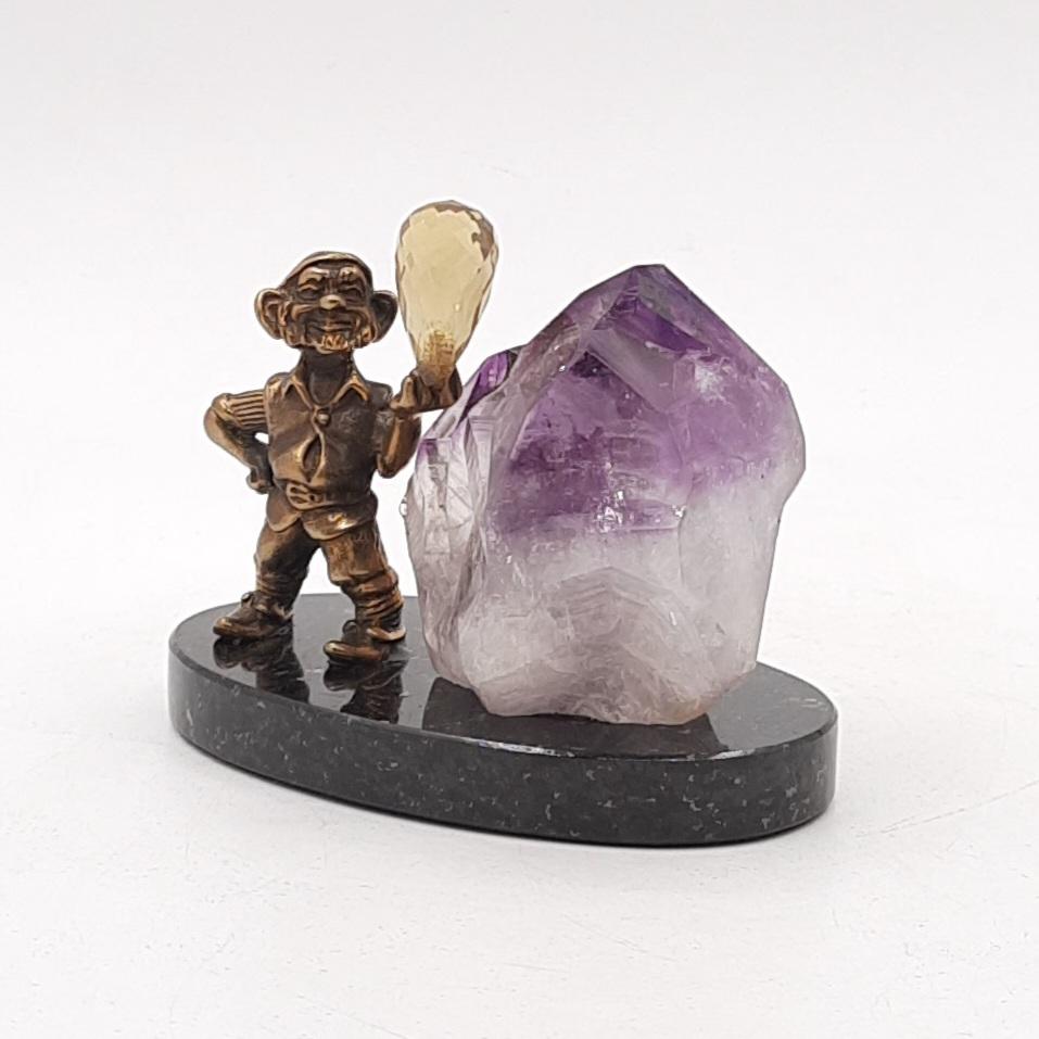 Композиция "Гном с аметистом"