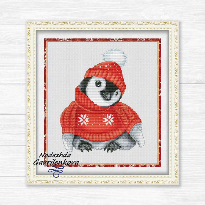 Новогодний пингвин (в красном)