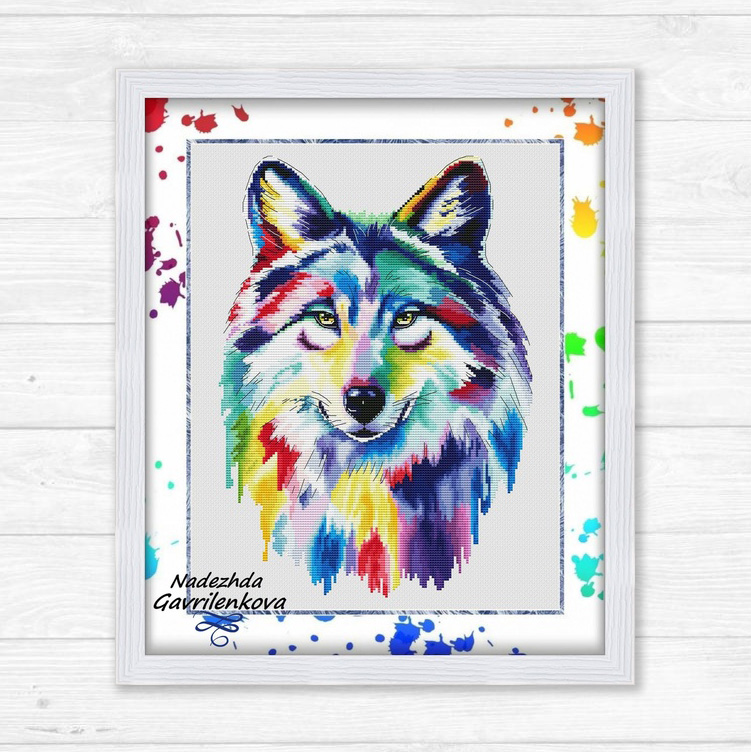 Звери в красках. Волк