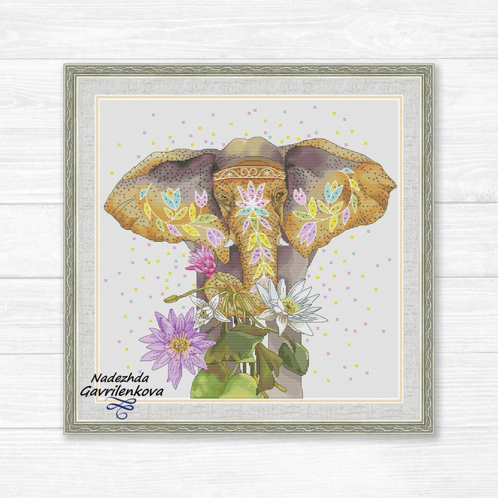 Слон и лотосы