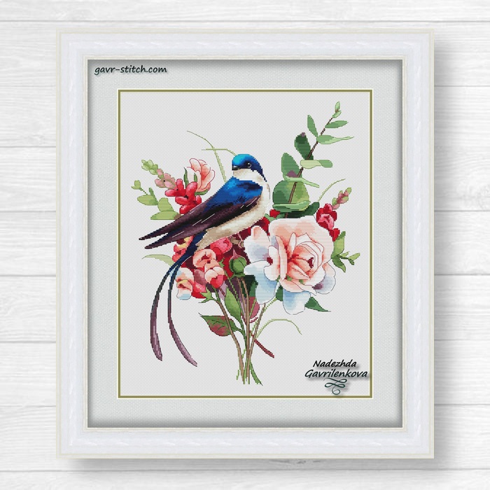 Ласточка в цветах 2