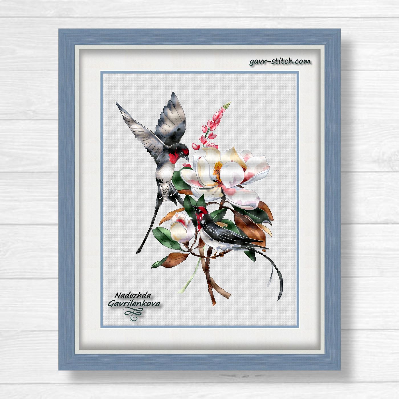 Ласточки в цветах 3