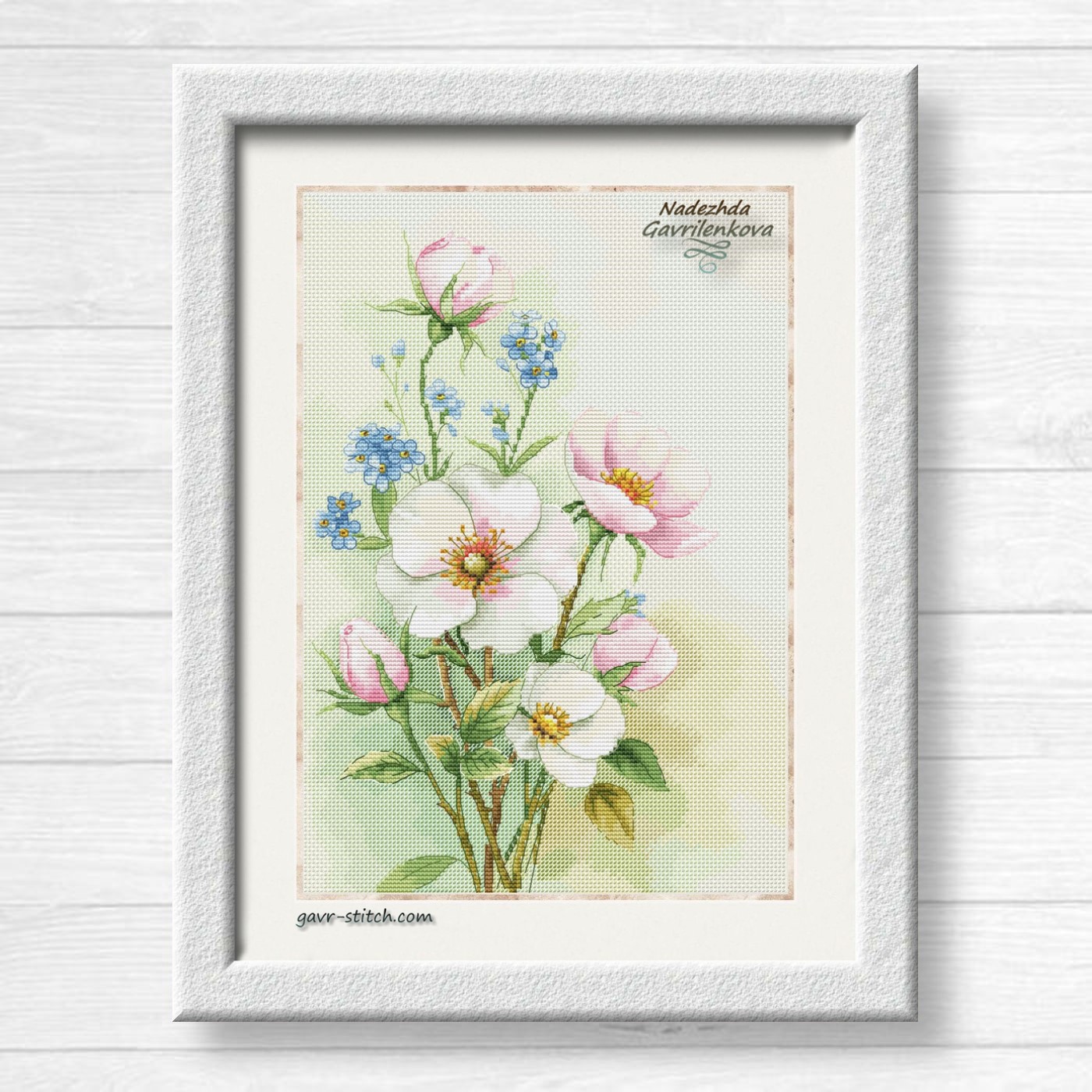 Шиповник и незабудка