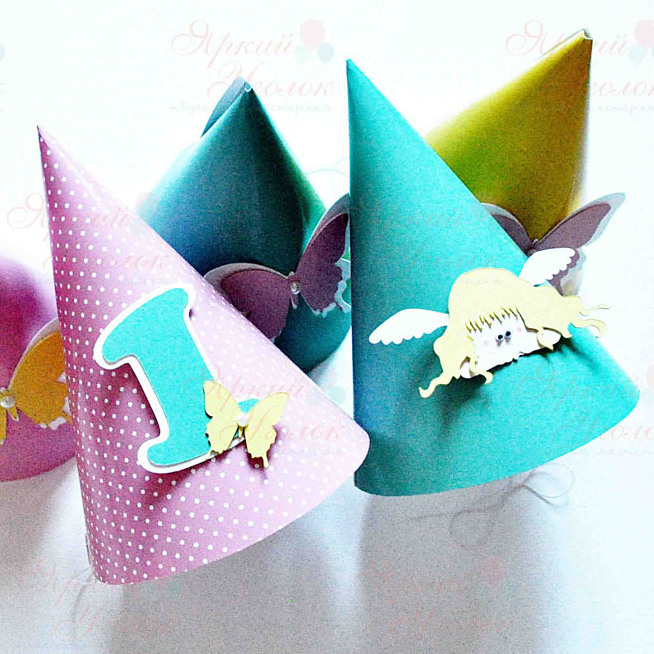 Колпачки с объемным декором "Ангелок и бабочки"