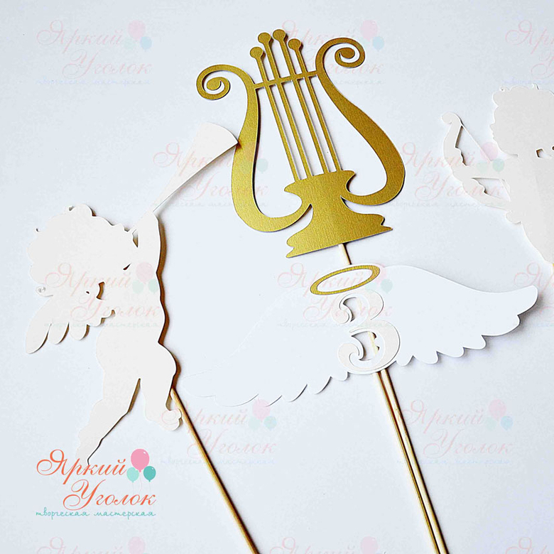 Топперы большие ангелы и арфа