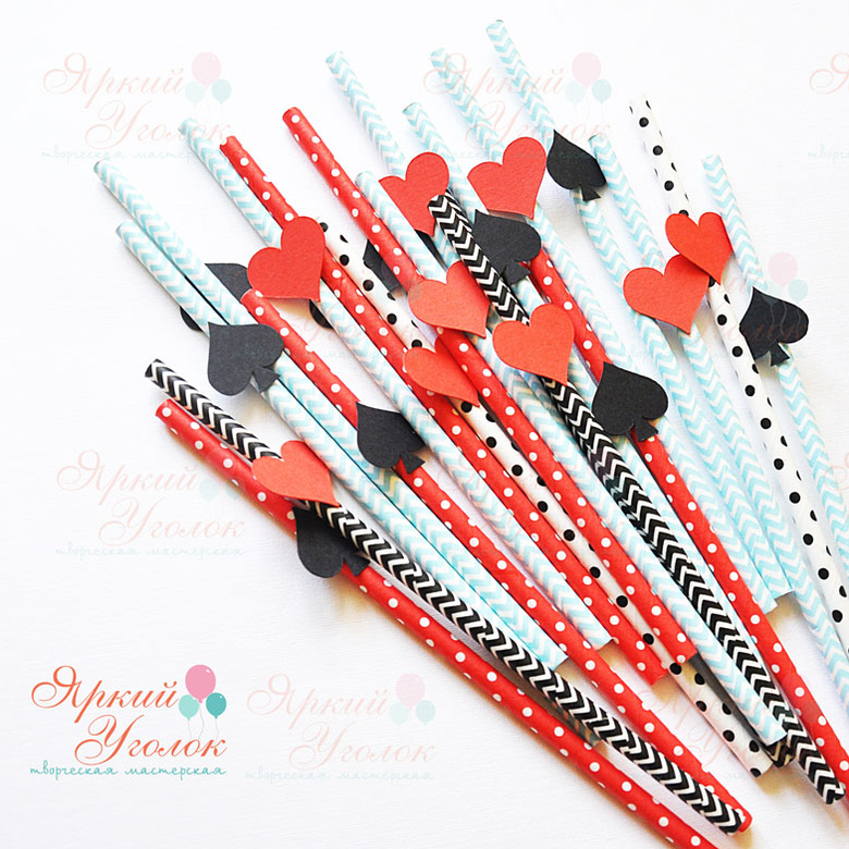 Бумажные трубочки с декором