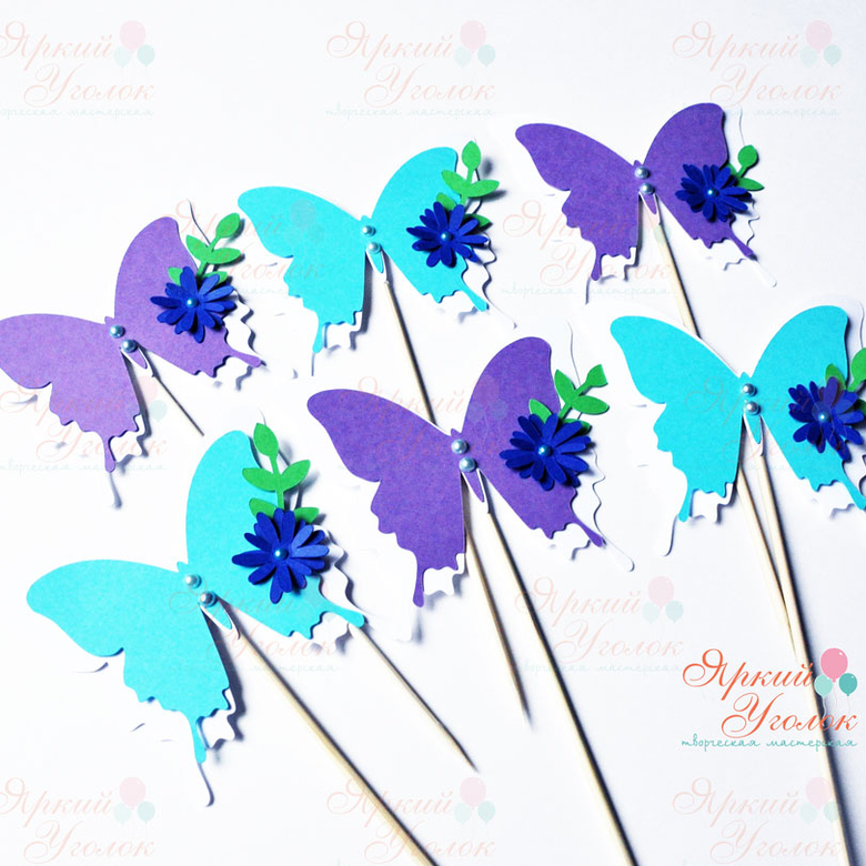 Топперы бабочки большие и маленькие