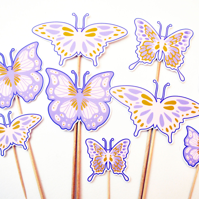 Топперы бабочки напечатанные