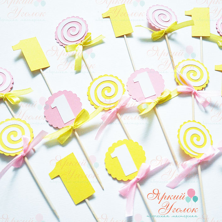 Мини топперы многослойные конфетки и единички