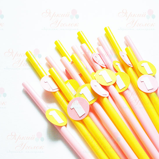 Пластиковые трубочки с объемным декором еденички