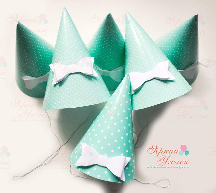 Колпачки мятные с бантиками