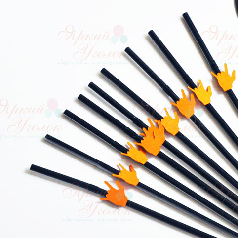 Пластиковые трубочки с декором "Баскетбол"