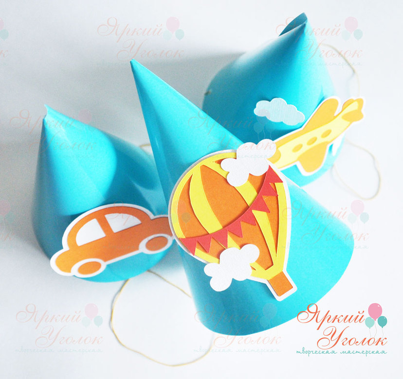 Колпачки с яркими "Воздушными шарами и транспортом"