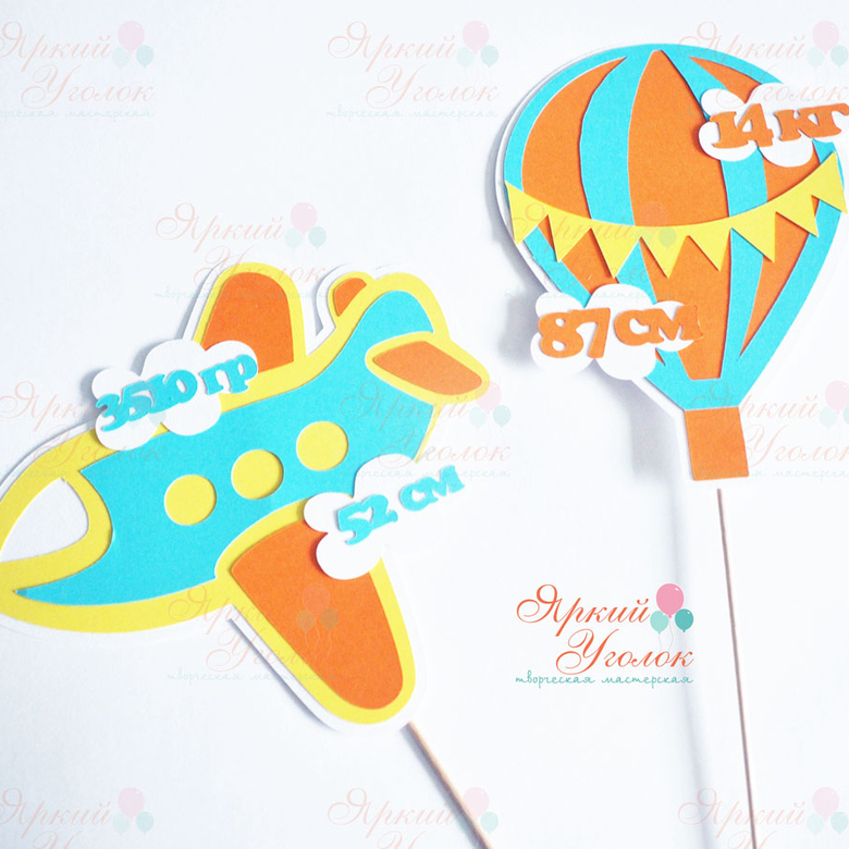 Табличка с метрикой из отдельно вырезанных элементов и декором "Транспорт"