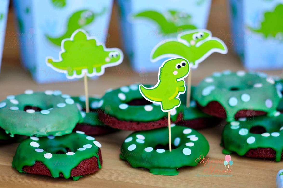 Топперы  напечатанные "Динозаврики"