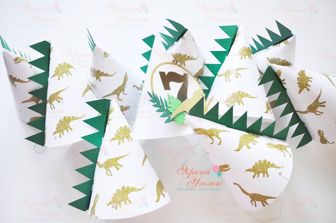 Колпачки со сложным декором - шипы (динозавры)