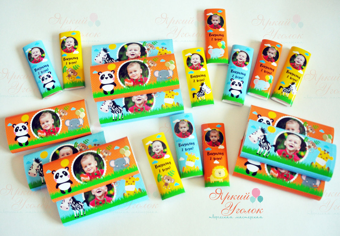 Обертки на шоколад с фото и животными, 20 гр и 60 гр