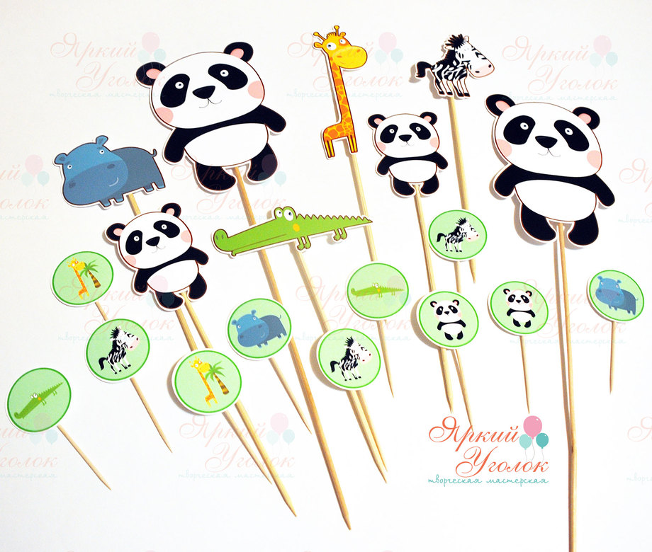 Топперы  напечатанные "Зоопарк"